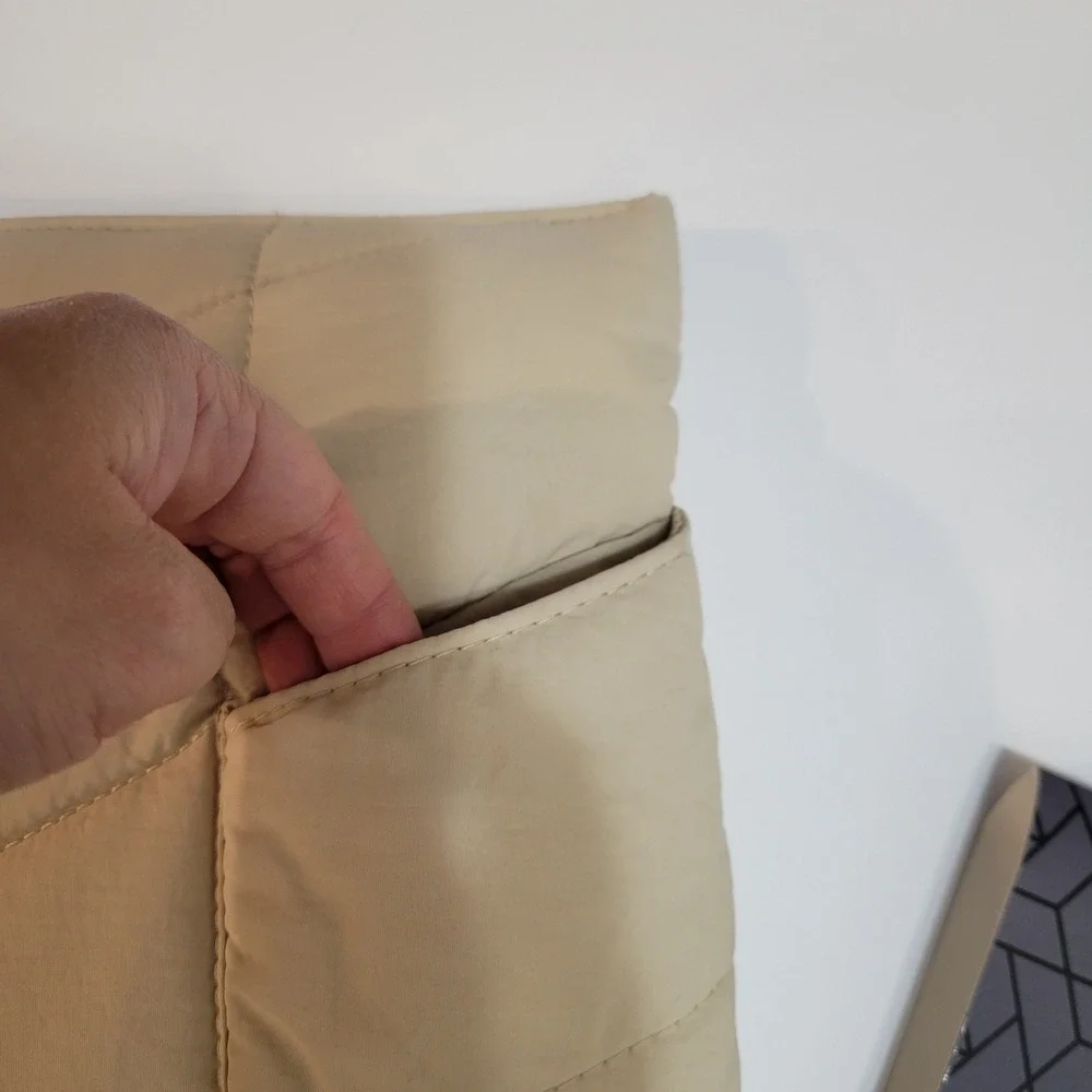 Puffy Sleeve Luxury Laptop Sleeve‎ Case Beige Quilted Pouch UZBL Pillow Case